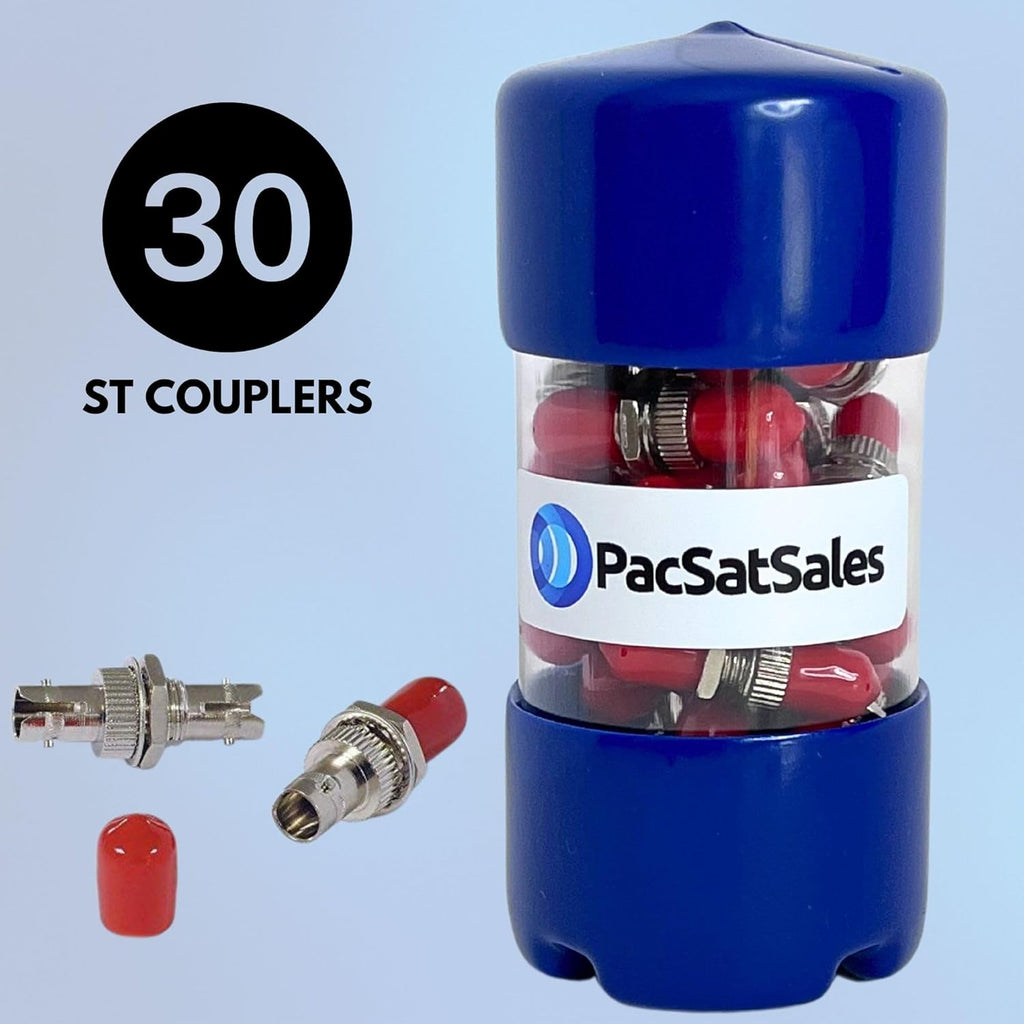 Contractor 30-Pack ST Connector with EZ Open Tube- ST to ST Coupler - ST Fiber Coupler for Extending ST Fiber Cables - Fiber Optic Cable Connectors with Twist and Turn Barrel Lock Mechanism