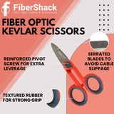 FiberShack - Fiber Optic Kevlar Scissors - Kevlar Shears for Precision Cutting of Fiber Optic Cable Jackets - Premium Network Scissors for a reliable addition to your Optical splicing tools kit