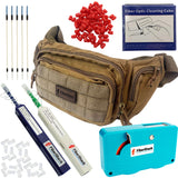 Fibershack - Fiber Optic Cleaning Kit - 7 in 1 Fiber Cleaning Kit - Tan Tactical Easy Access Waist Belt Bag - for Flawless Fiber Cleaning Results - Clean Fiber Optic Cables Quickly & Efficiently