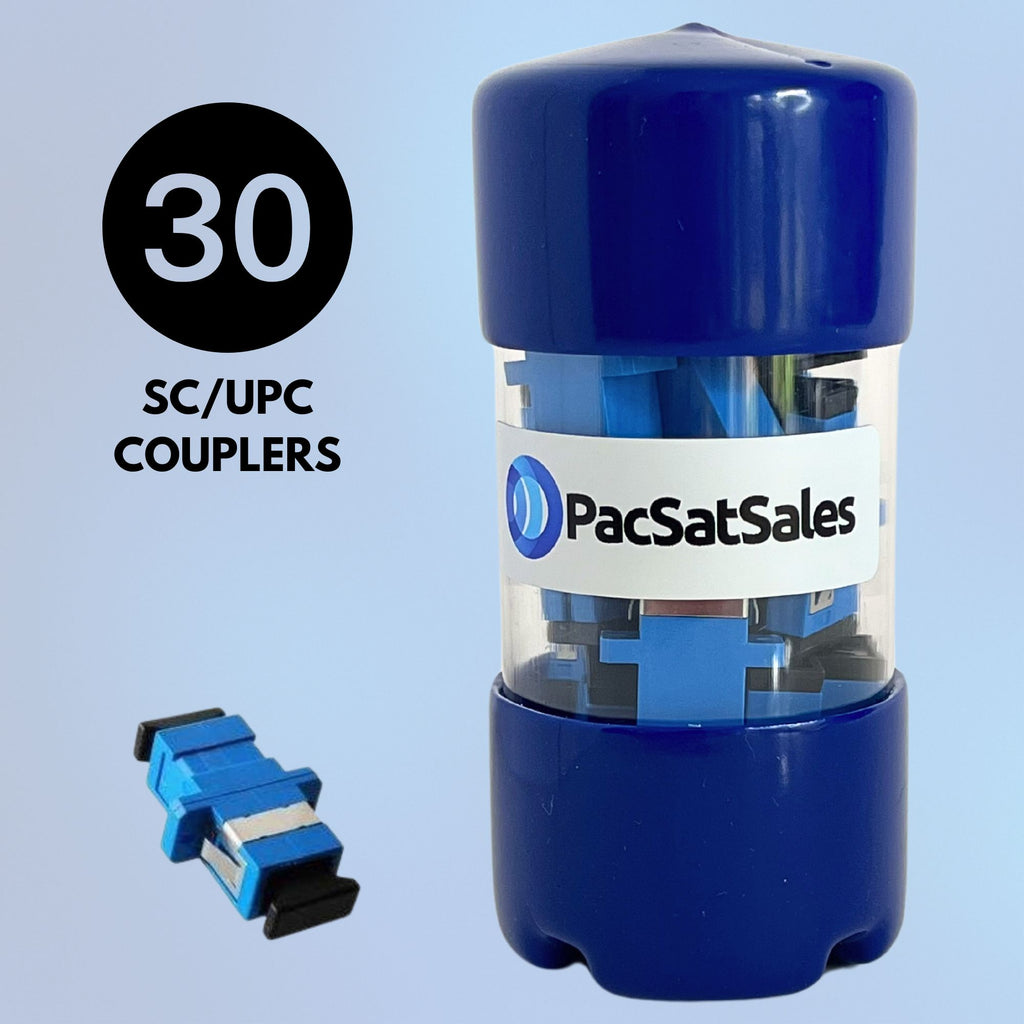 Contractor 30-Pack SCUPC Couplers - SCUPC to SCUPC Fiber Optic Couplers for SC to SC Fiber Connectors. 30 Pack EZ Open Tube of SC Fiber Couplers for SCUPC Fiber Cables Connection