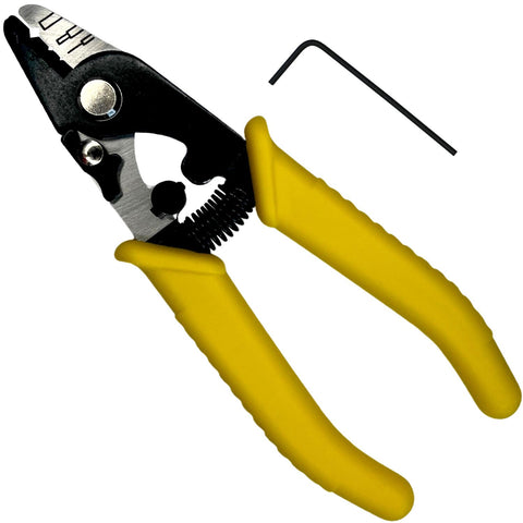 3 Hole Fiber Optic Stripping Tool - 6" handle - Includes Hex Key for fine adjustments.