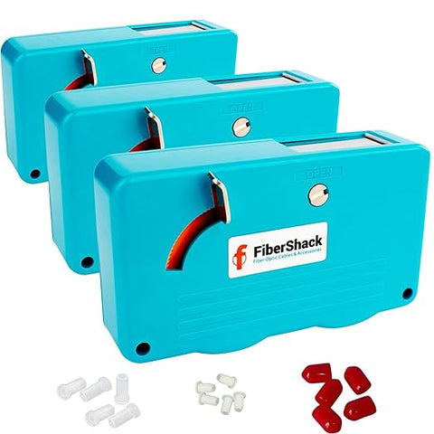 Contractor 3-Pack FTTH Fiber Optic Cleaning Box For 1.25mm and 2.5mm Single-mode / Multi-mode Optical Fiber