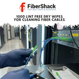 FiberShack - Fiber Optic Cleaning Wipe Bulk Pack - 1000 Pieces - Lint Free Anti Static Wipes for Dry Cleaning Fiber Optic Cables & End Faces - Includes Dust Caps