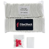 FiberShack - Fiber Optic Cleaning Wipe Bulk Pack - 1000 Pieces - Lint Free Anti Static Wipes for Dry Cleaning Fiber Optic Cables & End Faces - Includes Dust Caps