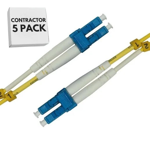 Contractor 5-Pack - LC to LC Fiber Patch Cable - 1M / 3ft - DUPLEX Single Mode - SM DX