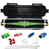 Contractor 5-Pack – Black Fiber Optic Water Resistant Splice Enclosure with 4 Couplers