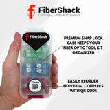 Fiber Optic Coupler Kit for ST, LC, SC, SC/APC Cables. 4 Styles with 26 Couplers for Single-Mode & Multi-Mode Patch Cords