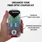 Fiber Optic Coupler Kit for ST, LC, SC, SC/APC Cables. 4 Styles with 26 Couplers for Single-Mode & Multi-Mode Patch Cords