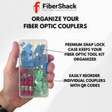 Fiber Optic Coupler Kit for ST, LC, SC, SC/APC Cables. 4 Styles with 26 Couplers for Single-Mode & Multi-Mode Patch Cords