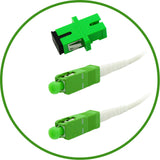 FiberShack - WHITE - 5M SC/APC to SC/APC Fiber Optic Internet Cable. Patch Cable for FTTH Networks. Single Mode - Simplex