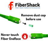 FiberShack - WHITE - 25M SC/APC to SC/APC Fiber Optic Internet Cable. Patch Cable for FTTH Networks. Single Mode - Simplex