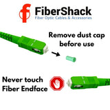 FiberShack - WHITE - 20M SC/APC to SC/APC Fiber Optic Internet Cable. Patch Cable for FTTH Networks. Single Mode - Simplex