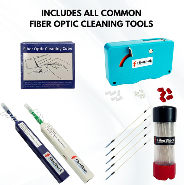 FiberShack Fiber Optic Cleaning Kit & Fiber Tester Kit - 10 Piece Fibe