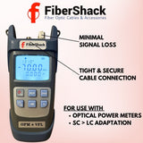 FiberShack - Optical Power Meter & 10km Fiber Tester Kit - Fiber Light Meter VFL & OPM also Includes FC to ST, SC, SC/APC & LC Optical Jumpers, Couplers, Dust Caps & FC to LC/SC Adapters