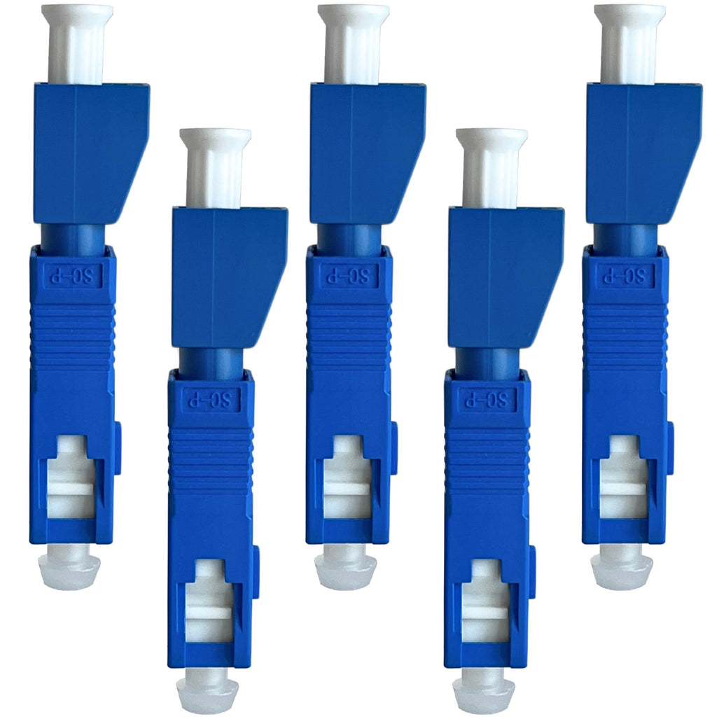 PacSatSales - SC to LC Adapter - 5 pack - LC to SC Adapter for Converting a 1.25mm Female LC Fiber Optic Cable to 2.5mm Male SC/UPC Fiber Optical Power Meter, VFL, Fiber Test Meter or Bulkhead Port