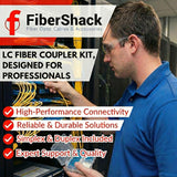 LC Fiber Optic Connector Kit for Simplex & Duplex Optical Cables - Includes Fiber Couplers, LC-UPC Dust Caps, Hard-Shell Snap Lock Container to Keep Your Optical Toolkit Organized