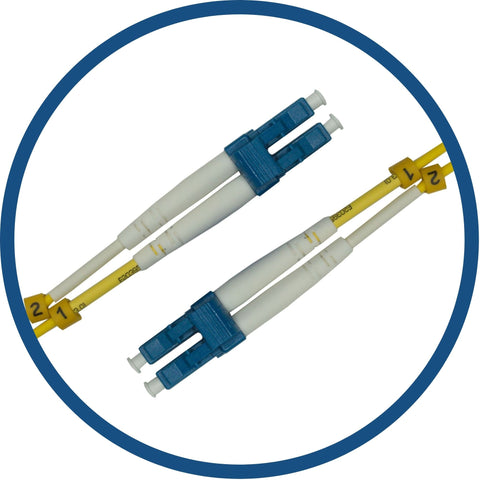 FiberShack - 2M LC to LC Duplex Fiber Optic Patch Cable - Single Mode SM SX