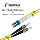 Fibershack - 2M LC to ST Duplex Fiber Optic Patch Cables - Single Mode - Simplex - SM SX