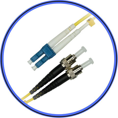 Fibershack - 2M LC to ST Duplex Fiber Optic Patch Cables - Single Mode - Simplex - SM SX