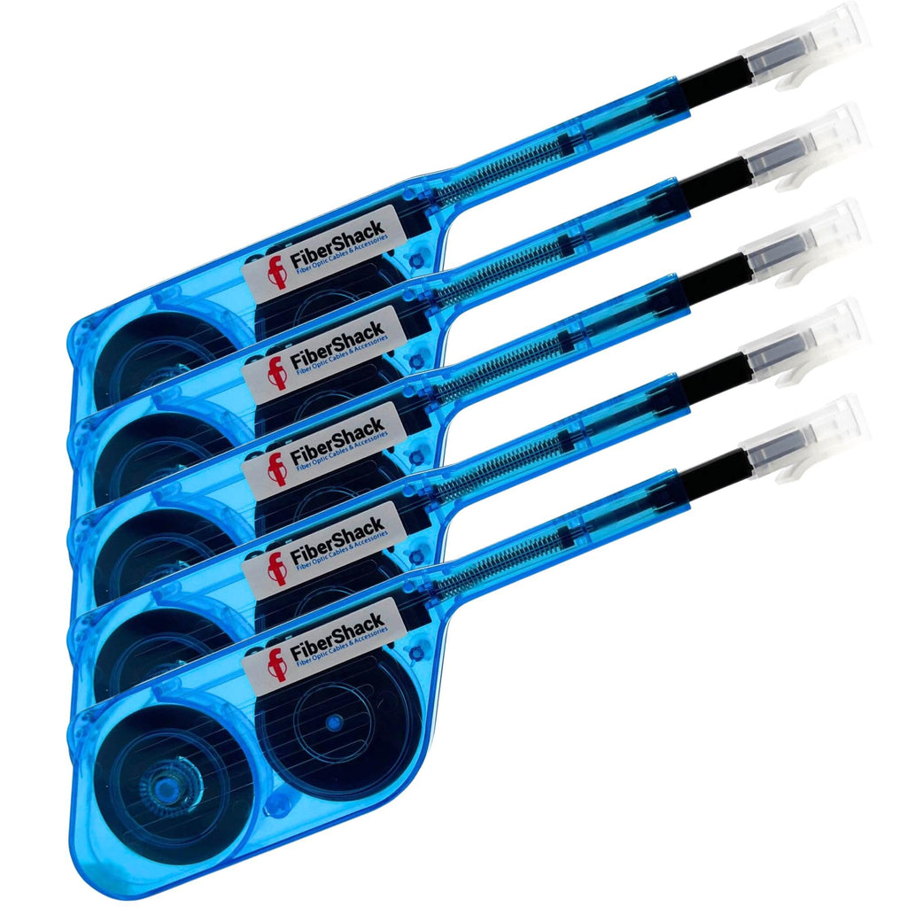 Fibershack - MPO Fiber Optic Cleaner - 5 Pack - Rotating MTP Cleaner Pen for Cleaning Ports, Ferrules & Cables - Data Center MPO Cable Cleaner & Cleans QSFP Transceivers