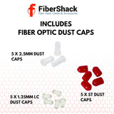 FiberShack - Optical Power Meter & 5km Fiber Tester Kit - Fiber Light Meter VFL & OPM Also Includes Carry Case, FC to ST, SC, SCAPC & LC Optical Jumpers, Couplers, Dust Caps & FC to LC/SC Adapters