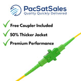 PacSatSales - Fiber Optic Internet Cable - 100ft / 30M SC/APC to SC/APC Single Mode Fiber Optic Cable att & Connector - Replacement Fiber Patch Cable/Fiber Optic Cable 100ft Extender
