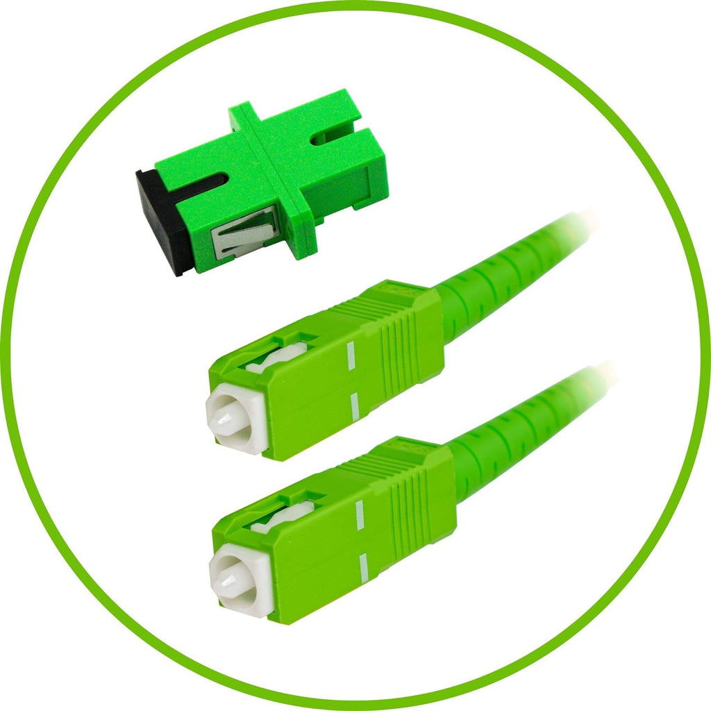 PacSatSales - Fiber Optic Internet Cable - 80ft / 25M SC/APC to SC/APC Single Mode Fiber Optic Cable att & Connector - Replacement Fiber Patch Cable/Fiber Optic Cable Extender