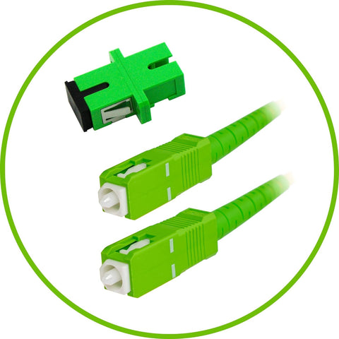 PacSatSales - Fiber Optic Internet Cable - 30ft / 10M SC/APC to SC/APC Single Mode Fiber Optic Cable att & Connector - Replacement Fiber Patch Cable/Fiber Optic Cable Extender