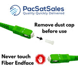 PacSatSales - SC/APC Fiber Optic Internet Cable 15ft - 5M SCAPC Simplex Single Mode Cable & Connector - Replacement Fiber Patch Cable or Optical Cable Extension for Residential Fiber Networks