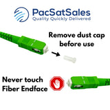 PacSatSales - SC/APC Fiber Optic Internet Cable 65ft - 20M SCAPC Simplex Single Mode Cable & Connector - Replacement Fiber Patch Cable or Optical Cable Extension for Residential Fiber Networks
