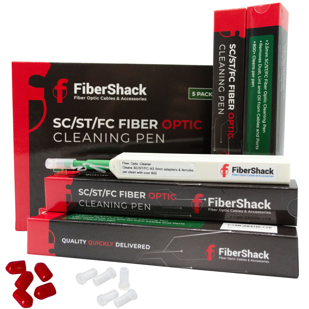 FiberShack - SC Fiber Cleaner - 2.5mm ST/SC/FC Fiber Optic Cleaning Pen with Dust caps 