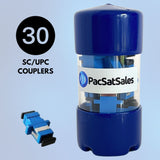 Contractor 30-Pack SCUPC Couplers - SCUPC to SCUPC Fiber Optic Couplers for SC to SC Fiber Connectors. 30 Pack EZ Open Tube of SC Fiber Couplers for SCUPC Fiber Cables Connection