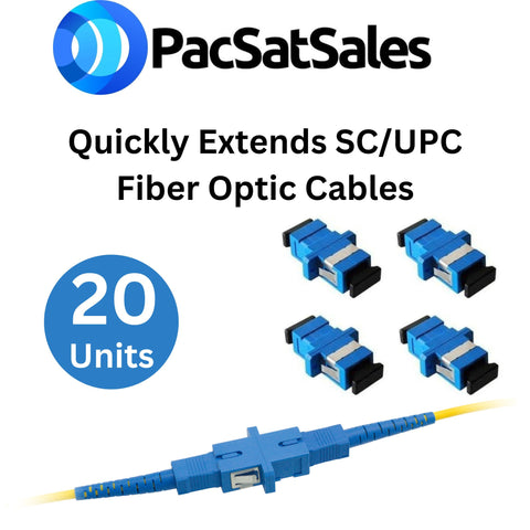 PacSatSales - SC to SC Coupler 20 Pack - SC/UPC Fiber Coupler Set - Ea ...
