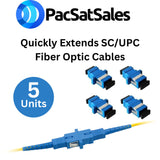 PacSatSales - SC to SC Coupler 5 Pack - SC/UPC Fiber Coupler Set - Easy Attach SC Fiber Connector Lets You Extend SC Fiber Cables - Fiber Adapter for SCUPC Cables