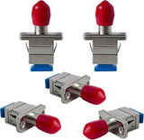 SC to ST Fiber Optic Adapters - 5 Pack - SC/UPC to ST/UPC Fiber Adapters Allow You to Easily Adapt Any Single-Mode Simplex or Duplex Optical Cables
