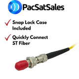 PacSatSales - ST to ST Coupler - 5 Pack - ST Connector/ST Fiber Optic Coupler for Extending ST Fiber Cables - Fiber Optic Cable Connectors with Twist and Turn Barrel Lock Mechanism