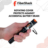 FiberShack - 10km VFL Fiber Optic Tester - Fiber Visual Fault Locator Fiber Optic with Aluminum Body - Fiber Tester Kit includes Fiber Couplers & 3x 1ft Armored Jumper Cables