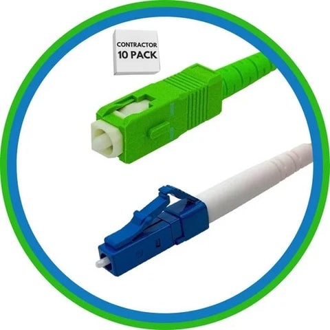 Contractor 10-Pack - 1M SC/APC to LC Patch Cable - Single Mode SIMPLEX