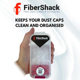Fibershack - Fiber Optic Dust Cap Kit - 3 Pack Set of Fiber Dust Caps in a Snap Lock Case - Desgined to fit 1.25mm LC, 2.5mm SC/ST/FC & Red ST Bulkhead & Optical Dust Cover End Faces