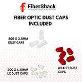 Fibershack - Fiber Optic Dust Cap Kit - 3 Pack Set of Fiber Dust Caps in a Snap Lock Case - Desgined to fit 1.25mm LC, 2.5mm SC/ST/FC & Red ST Bulkhead & Optical Dust Cover End Faces