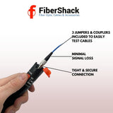 FiberShack - 10km VFL Fiber Optic Tester - Fiber Visual Fault Locator Fiber Optic with Aluminum Body - Fiber Tester Kit includes Fiber Couplers & 3x 1ft Armored Jumper Cables