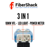 Mini Fiber Optic Power Meter - 3 in 1 - with 10mW VFL and Flashlight.