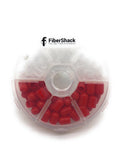 Dust Cap Kit for Fiber Optic Cables, End Faces and Devices. Contains 200 2.5mm Clear FC/SC/ST Ferrules and 50 Red ST Debris Covers - Includes Durable Compartment Carry case