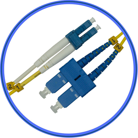 LC to SC Fiber Patch Cable - 1M / 3ft - Duplex - Single Mode - SM DX