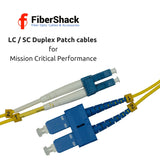 LC to SC Fiber Patch Cable - 1M / 3ft - Duplex - Single Mode - SM DX