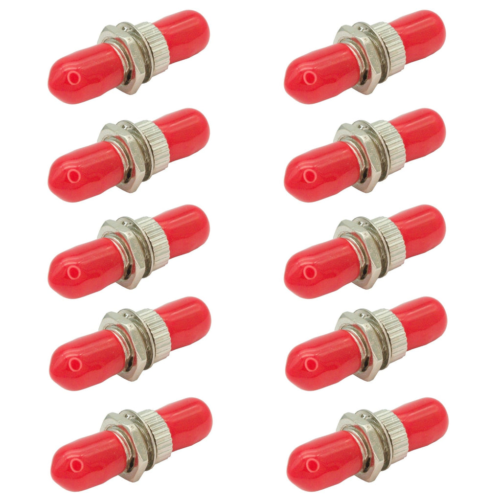 ST to ST - ST Fiber Optic Coupler - 10 Pack - Easily Connect ST Fiber Cables.